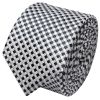Silver Diamond Neat Skinny Boys Tie and Pocket Square