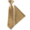 Pre Tied Iced Coffee Satin Boys Tie and Pocket Square Set Age 4-7