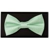 Plain Green Textured Silk Mens Bow Tie