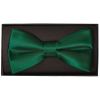 Plain Forest Green Handmade Mens Bow Tie and Pocket Square Set