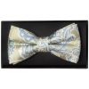 Green and Blue Paisley Handmade Mens Bow Tie and Pocket Square Set
