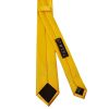 Plain Yellow Satin Skinny Men's Tie and Pocket Square Set