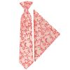 Pre Tied Coral Pink Floral Boys Tie and Pocket Square Set Age 4-7