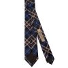 Blue and White Tartan Silk Skinny Boys Tie
