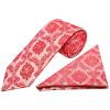 Bright Red Paisley Classic Men's Tie and Pocket Square Set