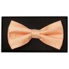 Plain Peach Textured Silk Mens Bow Tie