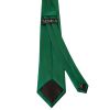 Plain Forest Green Satin Classic Men's Tie and Pocket Square Set
