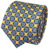 Yellow with Blue Geo Silk Skinny Men's Tie