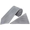 Silver Diamond Neat Classic Men's Tie and Pocket Square Set