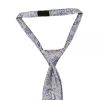 Pre Tied Silver and Blue Paisley Boys Tie Age 4-7