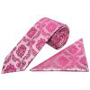 Fuchsia Paisley Classic Men's Tie and Pocket Square Set
