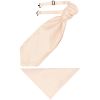 Plain Blush Satin Men's Cravat Tie and Pocket Square Set