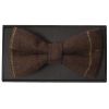 Brown Large Check Mens Tweed Bow Tie