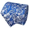Mens Royal Blue Floral Silk Classic Tie