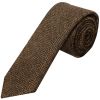 Mens Brown Herringbone Classic Tie