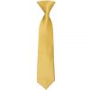 Pre Tied Plain Gold Satin Boys Tie Age 4-7