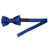 Plain Royal Blue Hand Made Mens Bow Tie and Pocket Square Set