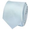 Plain Misty Blue Boys Satin Skinny Tie and Pocket Square Set