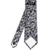 Mens Navy Floral Silk Classic Tie and Pocket Square