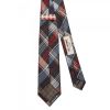 Navy Check Silk Skinny Men's Tie