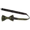 Olive Green Textured Mens Bow Tie