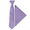 Pre Tied Lilac Satin Boys Tie and Pocket Square Set Age 4-7
