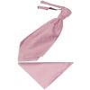 Plain Light Dusty Pink Satin Men's Cravat Tie and Pocket Square Set