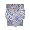 Silver and Blue Paisley Skinny Men's Tie
