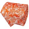 Mens Orange Floral Silk Classic Tie
