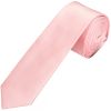 Plain Blush Pink Satin Skinny Men's Tie and Pocket Square Set