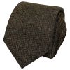 Mens Green Herringbone Classic Tie and Pocket Square Set