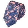 Pink with Blue Paisley Skinny Men's Tie