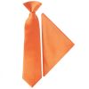 Pre Tied Burnt Orange Satin Boys Tie and Pocket Square Set Age 4-7 