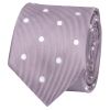 Light Mauve Large White Spot Skinny Men's Tie and Pocket Square Set