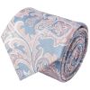 Blue and Pink Paisley Classic Mens Tie and Pocket Square Set