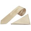 Champagne and White Polka Dot Skinny Men's Tie Pocket Square Set