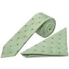 Green Petal Skinny Men's Tie and Pocket Square Set
