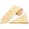Gold Diamond Neat Classic Men's Tie and Pocket Square Set