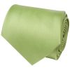 Plain Light Sage Satin Classic Mens Tie and Pocket Square Set