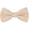Pre Tied Nude Satin Boys Bow Tie and Pocket Square Set