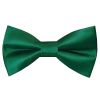 Pre Tied Forest Green Satin Boys Bow Tie Age 4-7