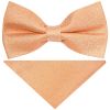 Pre Tied Peach Textured Silk Boys Bow Tie and Pocket Square Set