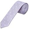 Lilac Large White Spot Skinny Men's Tie and Pocket Square Set