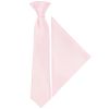 Pre Tied Blush Pink Satin Boys Tie and Pocket Square Set Age 4-7