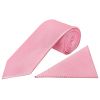 Blush Pink Silk Twill Classic Mens Tie and Pocket Square Set