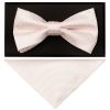 Blush Polka Dot Mens Bow Tie and Pocket Square Set