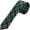 Green and White Tartan Silk Skinny Boys Tie
