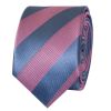 Pink and Light Blue Striped Skinny Men's Tie