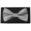 Handmade Silver And White Polka Dot Mens Bow Tie
