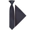 Pre Tied Navy Satin Boys Tie and Pocket Square Set Age 4-7